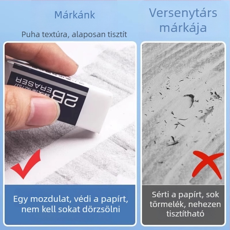 2B radír általános iskolások számára — tiszta, nem toxikus