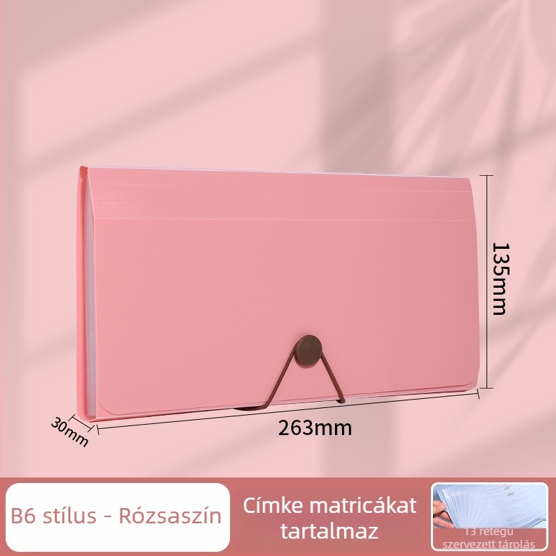 12 rekeszes üzleti dokumentum szervező PP vízálló, nagy kapacitású, B6/A4 méretekhez