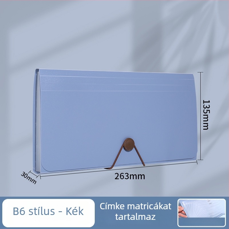 12 rekeszes üzleti dokumentum szervező PP vízálló, nagy kapacitású, B6/A4 méretekhez