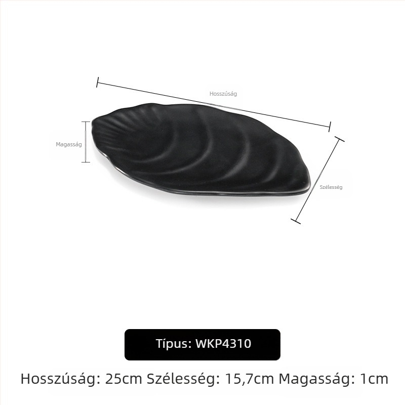 A5 melamintányér forró pothoz és grillhez, téglalap alakú, fekete, műanyag porcelán-imitáció, kereskedelmi használatra