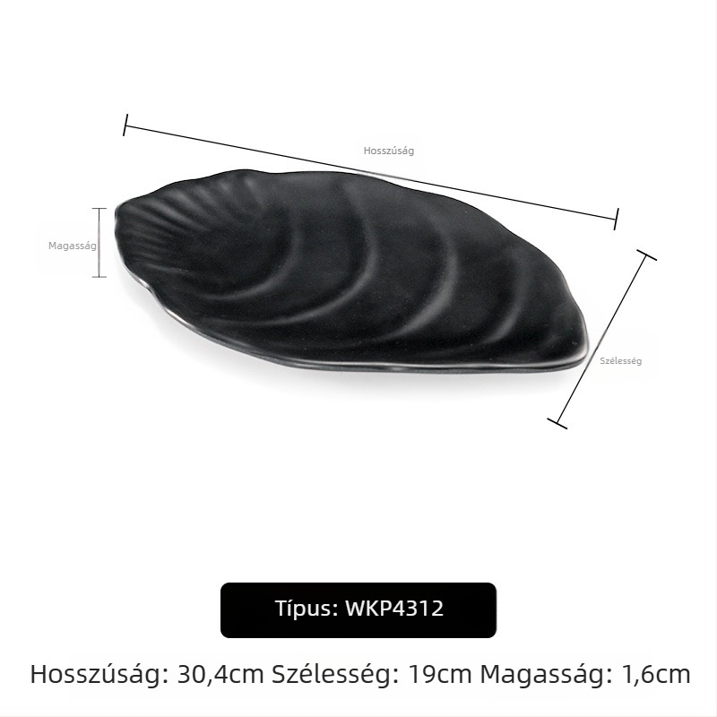 A5 melamintányér forró pothoz és grillhez, téglalap alakú, fekete, műanyag porcelán-imitáció, kereskedelmi használatra