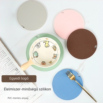 Kerek szilikon szigetelő alátét edényekhez és fazekakhoz, hőálló, megégetés elleni védelem, egyszínű minimalist dizájn