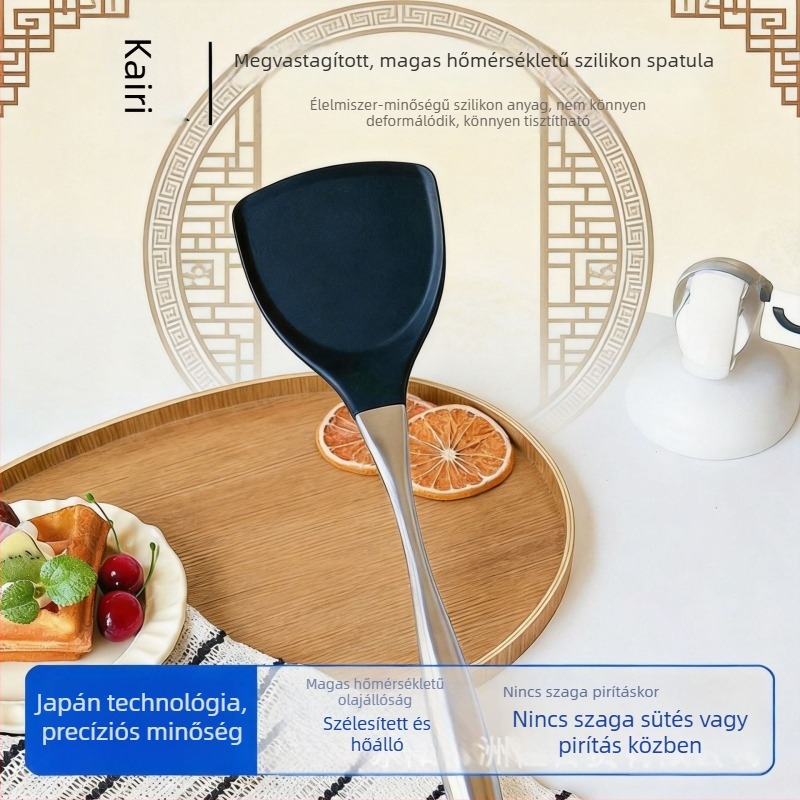 Kalari szilikon spatula rozsdamentes acél nyéllel, konyhai spatula, élelmiszer-minőség, hőálló, tapadásmentes