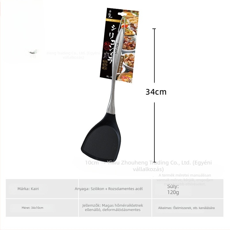 Kalari szilikon spatula rozsdamentes acél nyéllel, konyhai spatula, élelmiszer-minőség, hőálló, tapadásmentes