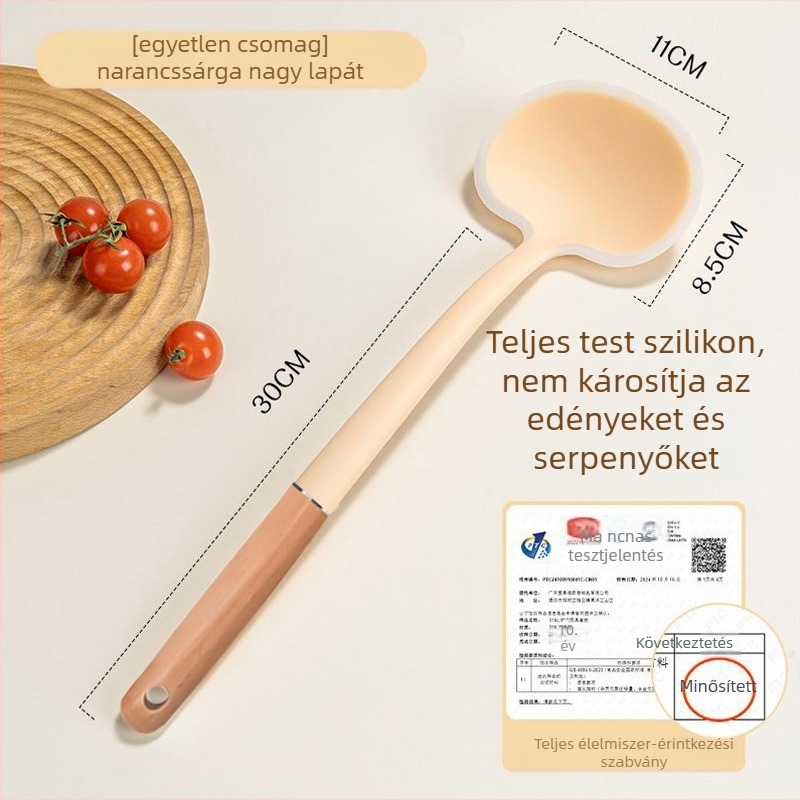 Szilikon gomba spatula hosszú nyéllel, fa nyél, tapadásmentes, élelmiszerbiztonságú, magas hőállóságú