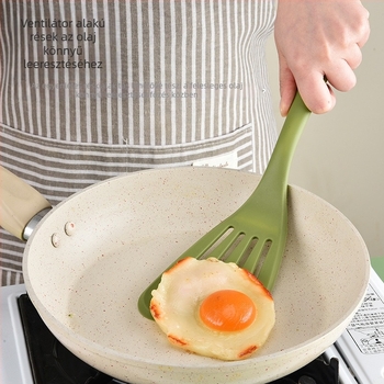 Lixuan szilikon spatula a sütéshez, hőálló, tapadásmentes, üreges kialakítású az olajszűrésére, a serpenyő védelmére