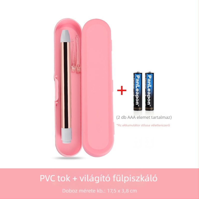 Világító USB-töltésű fültisztító kanálkészlet nagyítóval gyerekeknek