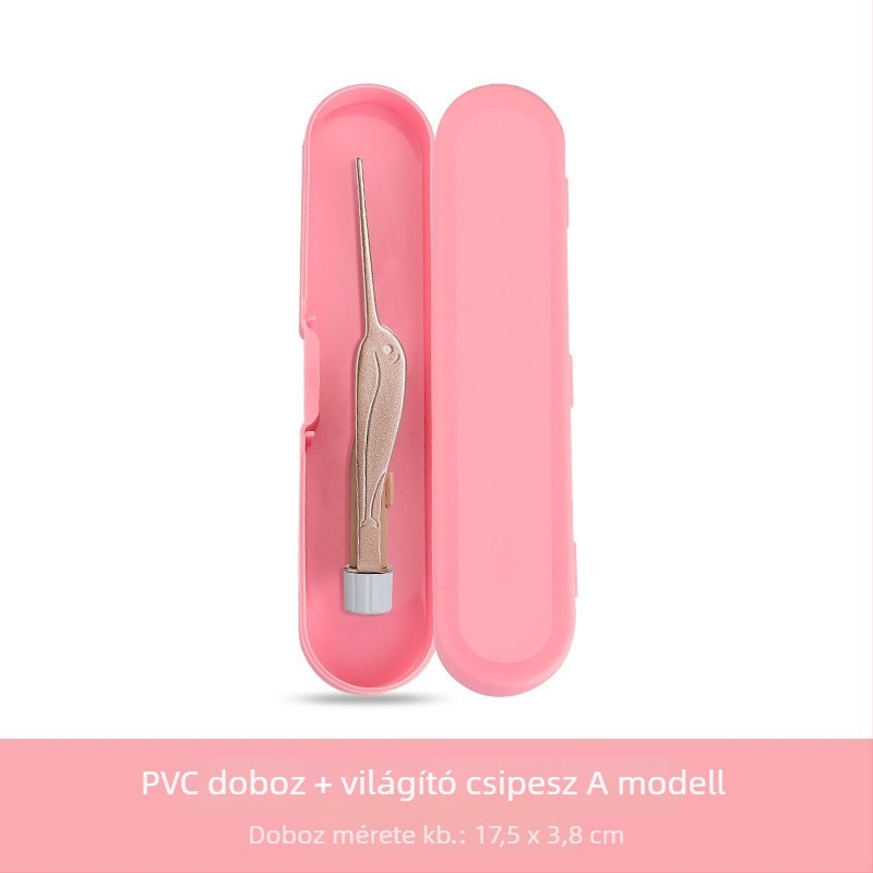 Világító USB-töltésű fültisztító kanálkészlet nagyítóval gyerekeknek