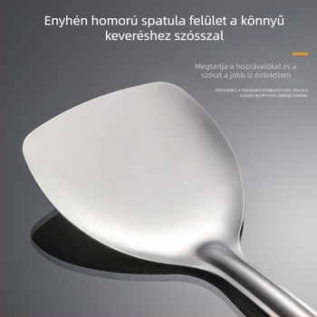 201-es rozsdamentes acél spatula, fa nyéllel, vastagodott kivitel, égésvédelmes