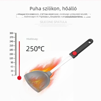 Rozsdamentes acélból készült szilikon spatula – konyhai eszköz, tapadásmentes, univerzális