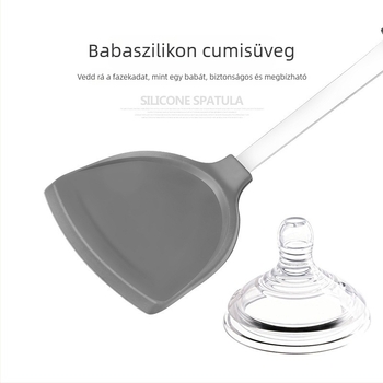 Rozsdamentes acélból készült szilikon spatula – konyhai eszköz, tapadásmentes, univerzális