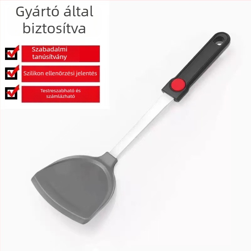Rozsdamentes acélból készült szilikon spatula – konyhai eszköz, tapadásmentes, univerzális