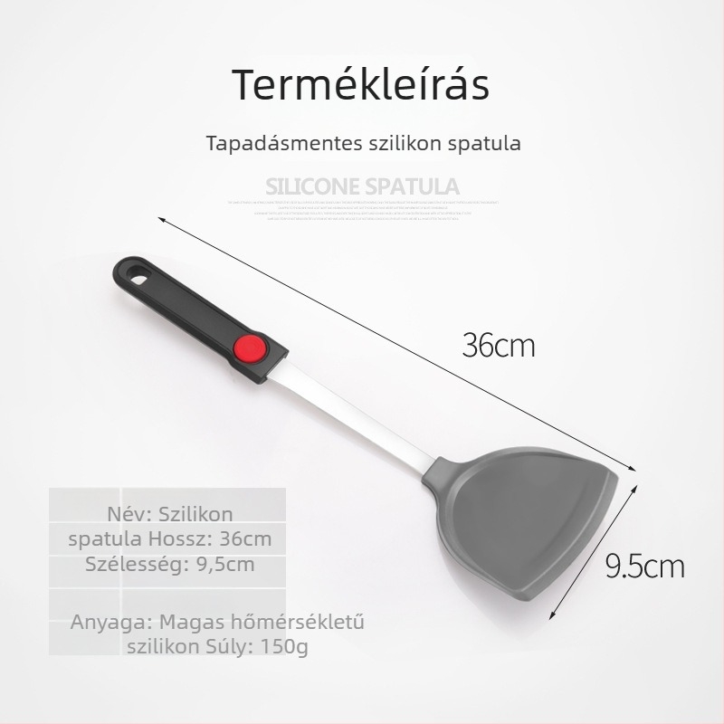 Rozsdamentes acélból készült szilikon spatula – konyhai eszköz, tapadásmentes, univerzális