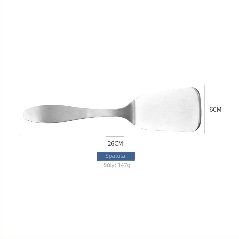 304 rozsdamentes acél konyhai spatula, matt felület, teljes acél test, integrált pizza spatula, égésálló, kompakt spatula, steak spatula