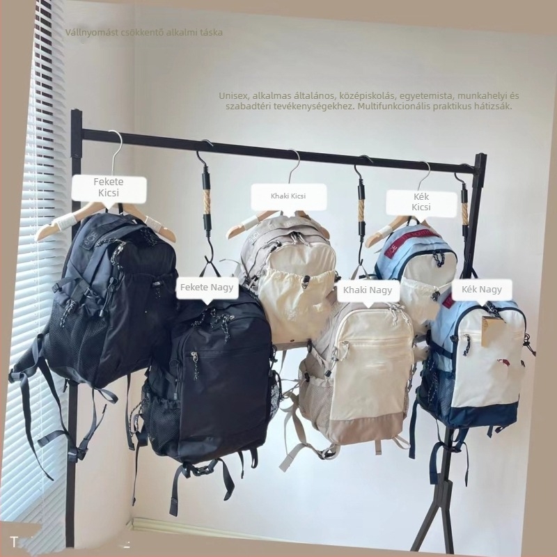 Unisex nylon hátizsák diákoknak és utazáshoz, városi minimalista stílus, kapacitás 20 L alatt, 8 hüvelykes laptophoz, esővédővel