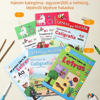 A4-es méretű spanyol ábécé írásgyakorlat füzet — tollkormányzási gyakorlat gyerekeknek