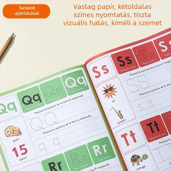 A4-es méretű spanyol ábécé írásgyakorlat füzet — tollkormányzási gyakorlat gyerekeknek