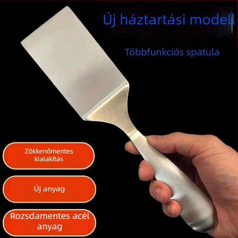 Rozsdamentes acél lapos spatula főzéséhez – kis spatula steakhez, palacsintákhoz, teppanyakihoz és tiramisuhoz