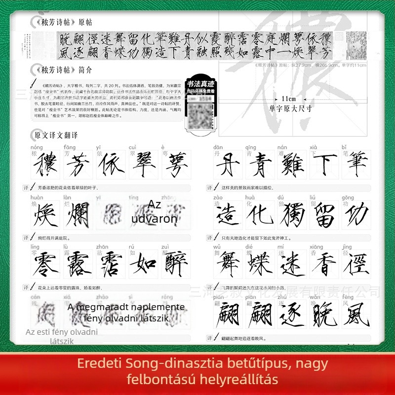 Kalligrafia kezdőinek: Song Huizong vékony arany stílus – gyakorlatokhoz készült másolókönyv