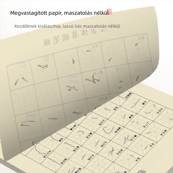 Kezdőknek szóló ecsetkaligráfia gyakorlófüzet Slim Gold Script stílusban: vonások, radikális részek és ecsetvonások kontrollja