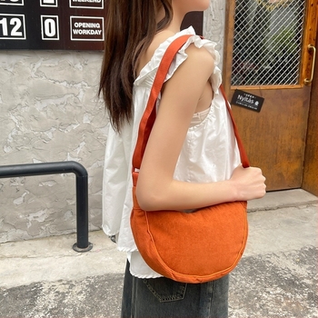 Uniszex corduroy crossbody táska, kis nylon váll-táska, téli 2023