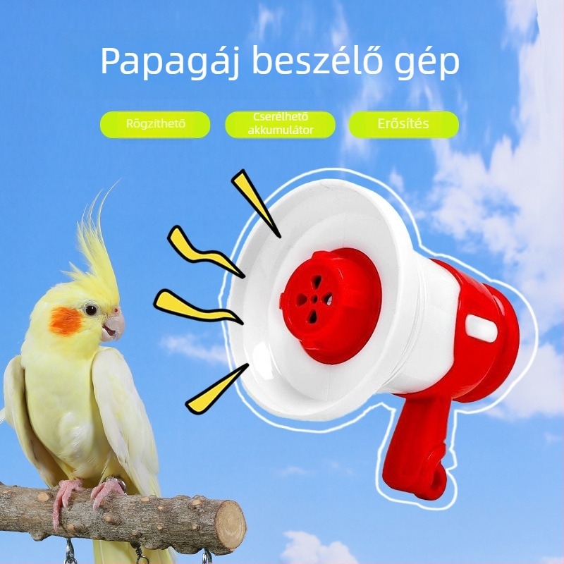 Papagáj beszélő gép — Madarak számára interaktív tanulóeszköz a kognitív fejlődéshez