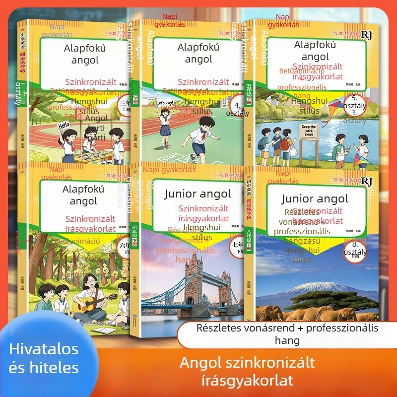 2026-os kiadás: Általános iskolai angol írásgyakorlat könyv, 3–8. osztály, 2. kötet, fél-kursív írás, kiadás: People's Education Press