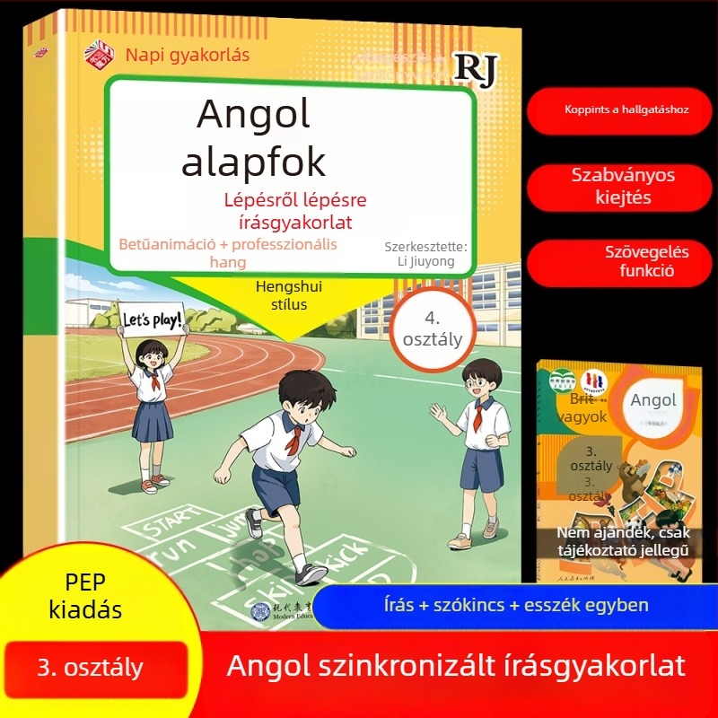 2026-os kiadás: Általános iskolai angol írásgyakorlat könyv, 3–8. osztály, 2. kötet, fél-kursív írás, kiadás: People's Education Press