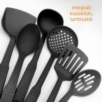 Hat darab nylon konyhai edénykészlet kanalakkal és spatulákkal, tapadásmentes és hőálló
