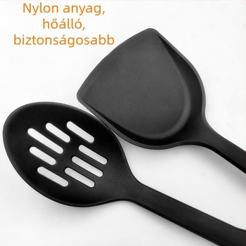 Hat darab nylon konyhai edénykészlet kanalakkal és spatulákkal, tapadásmentes és hőálló