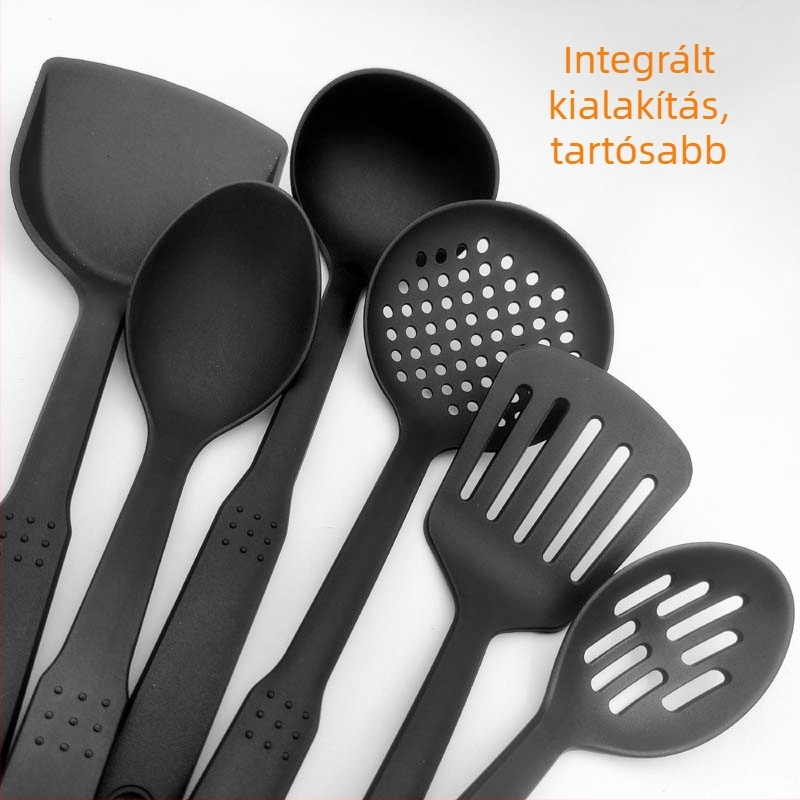 Hat darab nylon konyhai edénykészlet kanalakkal és spatulákkal, tapadásmentes és hőálló