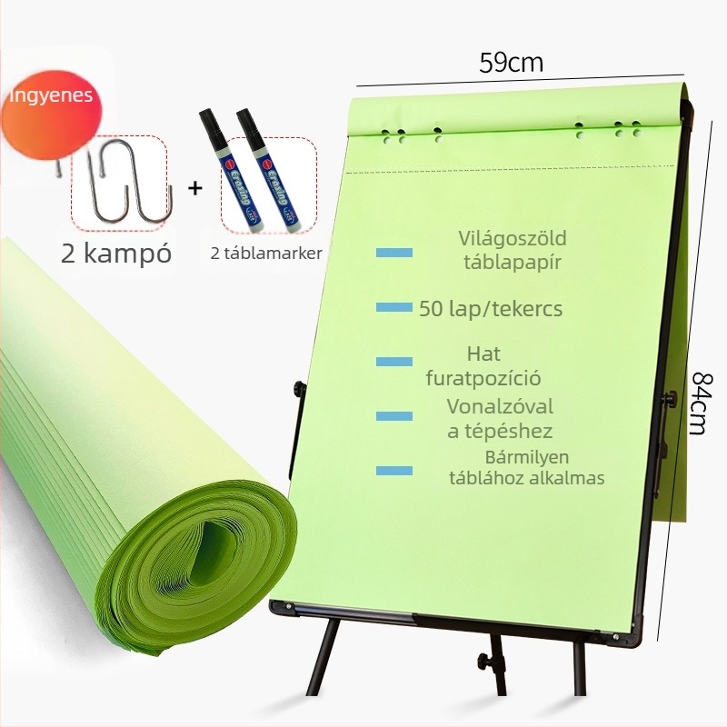 88×59 cm fehér tábla papír, 50 db lap, nagy méretű lapok megbeszélésekhez és íráshoz