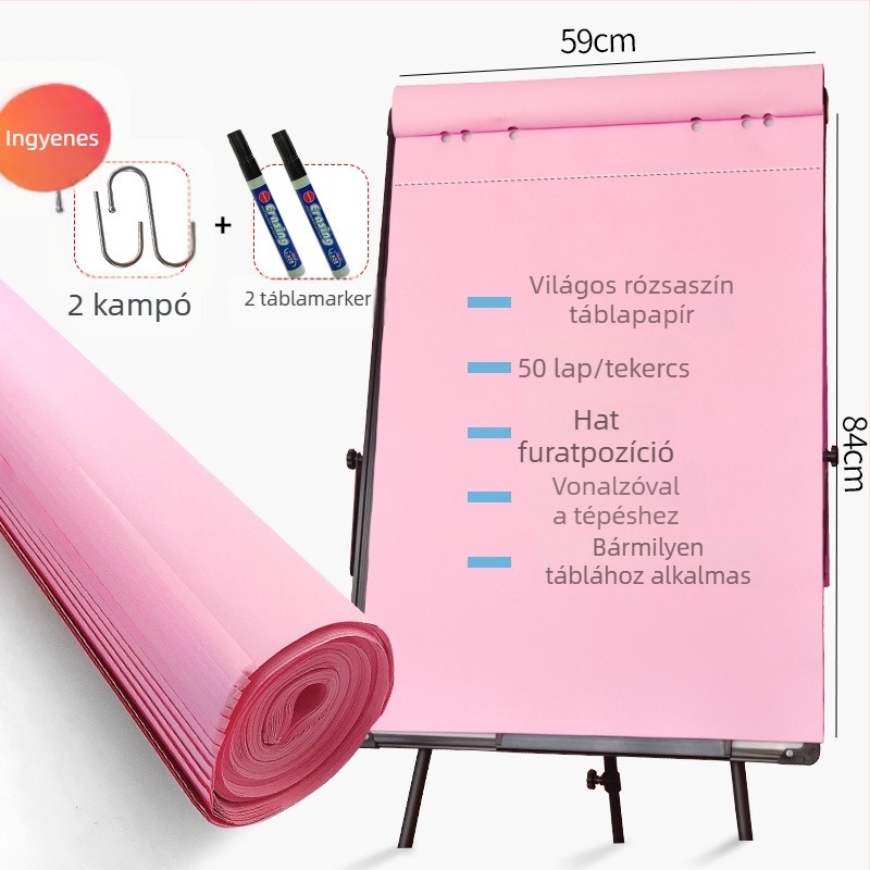 88×59 cm fehér tábla papír, 50 db lap, nagy méretű lapok megbeszélésekhez és íráshoz