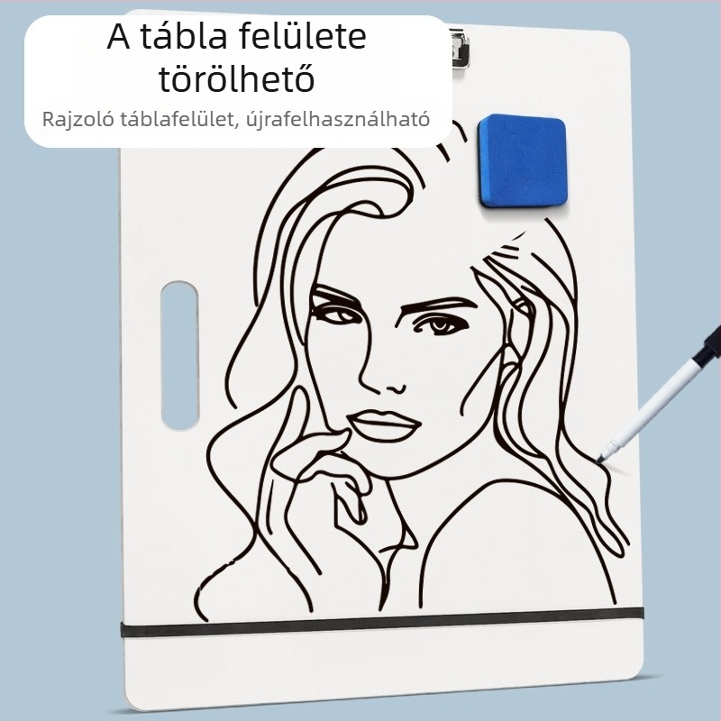 Kétoldalas vízálló fehér tábla diákok számára, könnyen törölhető, hordozható