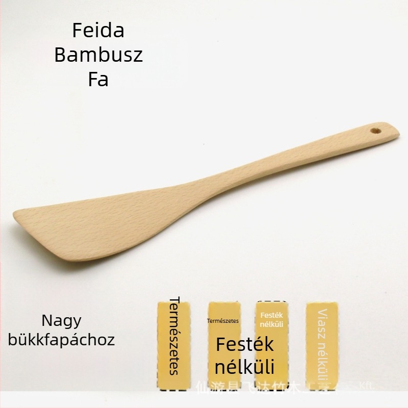 Fából készült spatula, nagy ferde, lakkozás nélküli, tapadásmentes, 32.5 × 8 cm, 60 g