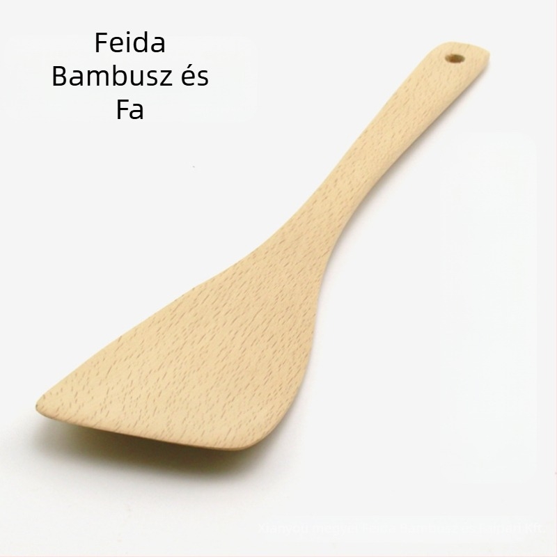 Fából készült spatula, nagy ferde, lakkozás nélküli, tapadásmentes, 32.5 × 8 cm, 60 g