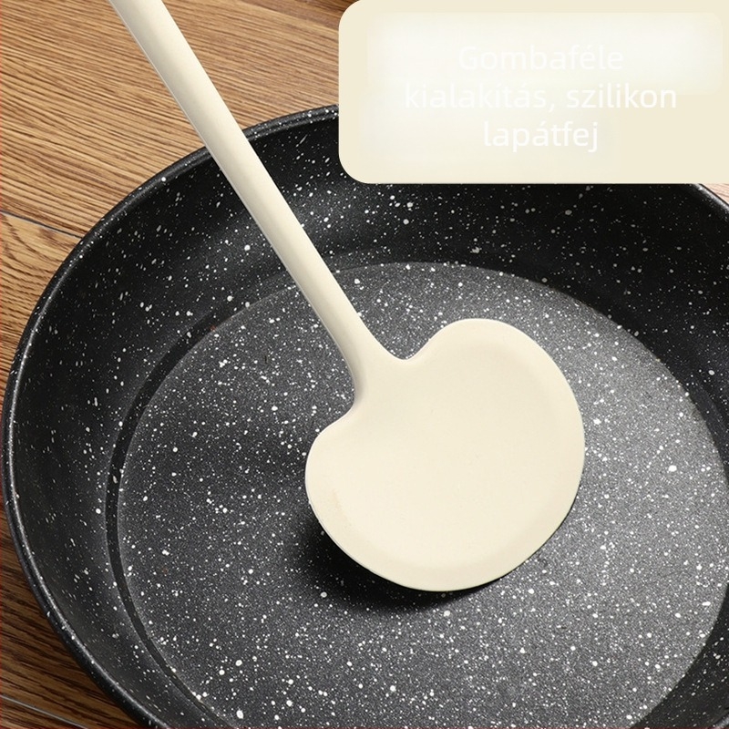 Fából készült nyelű szilikon spatula készlet – konyhai eszközök, élelmiszer-minőség, tapadásmentes, hőálló
