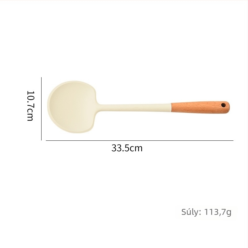 Fából készült nyelű szilikon spatula készlet – konyhai eszközök, élelmiszer-minőség, tapadásmentes, hőálló