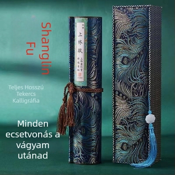 Ecsetkaligráfia gyakorló tekercs ajándékdobozban, európai íráskép