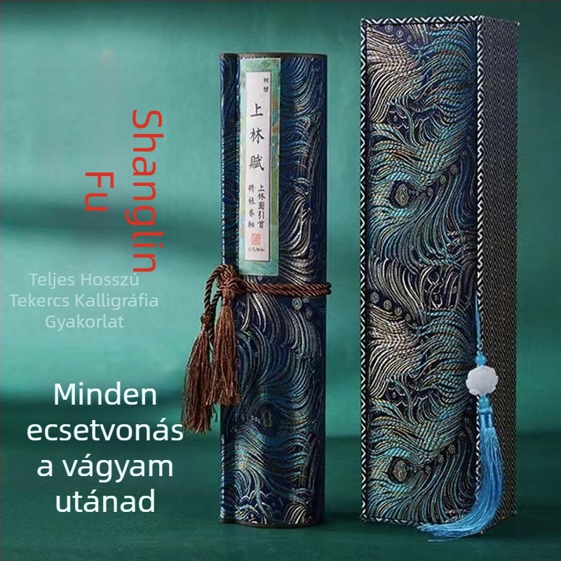 Ecsetkaligráfia gyakorló tekercs ajándékdobozban, európai íráskép