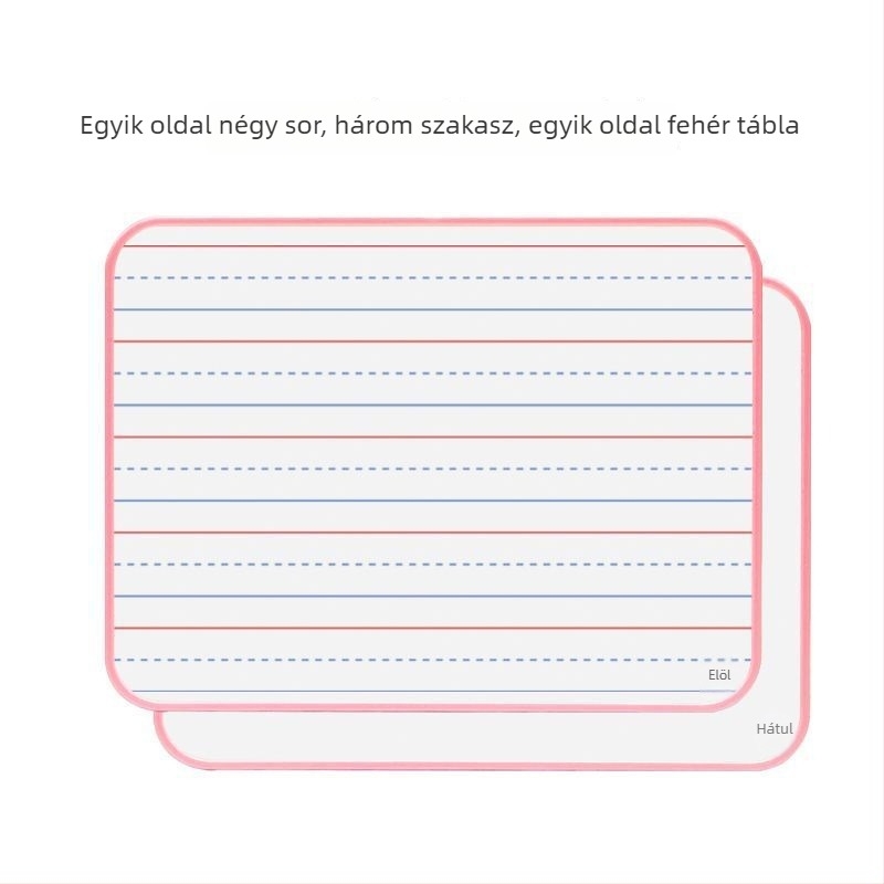 Kétoldalas fehér tábla gyerekeknek, radírozható, hordozható, ABC-vel, otthoni tanuláshoz