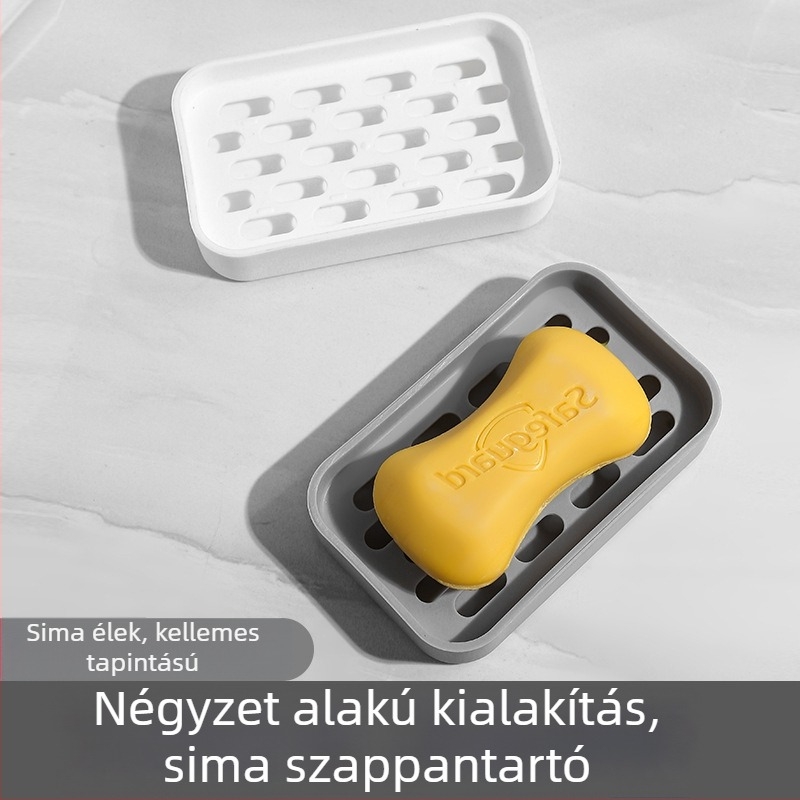 Kreatív kétszintes szappantálca lefolyóval fürdőszobába, szélesebb és vastagabb kialakítású, szappanokhoz és kézműves szappanokhoz