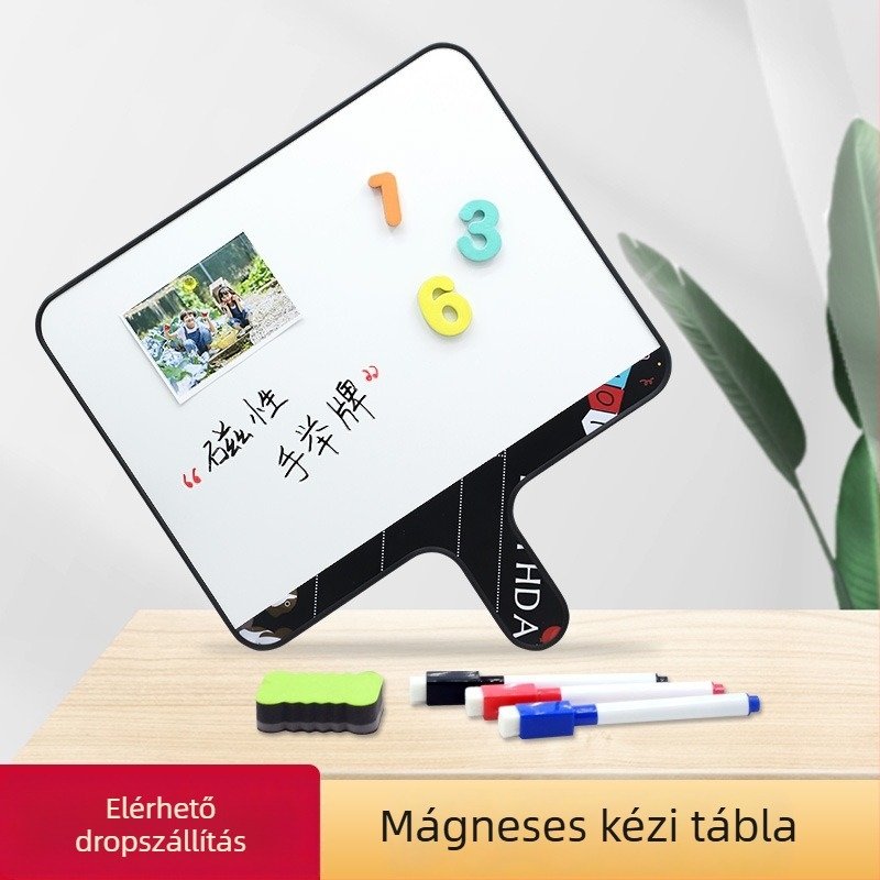 Mágneses, törölhető kézi fehér tábla élő közvetítésekhez – kétoldalas, mini írásos és jelölő tábla pontozóval