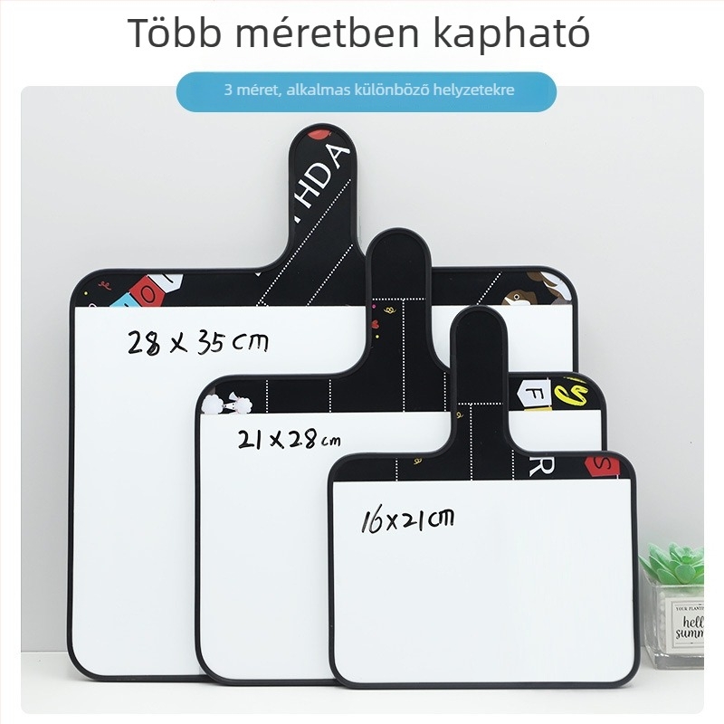 Mágneses, törölhető kézi fehér tábla élő közvetítésekhez – kétoldalas, mini írásos és jelölő tábla pontozóval