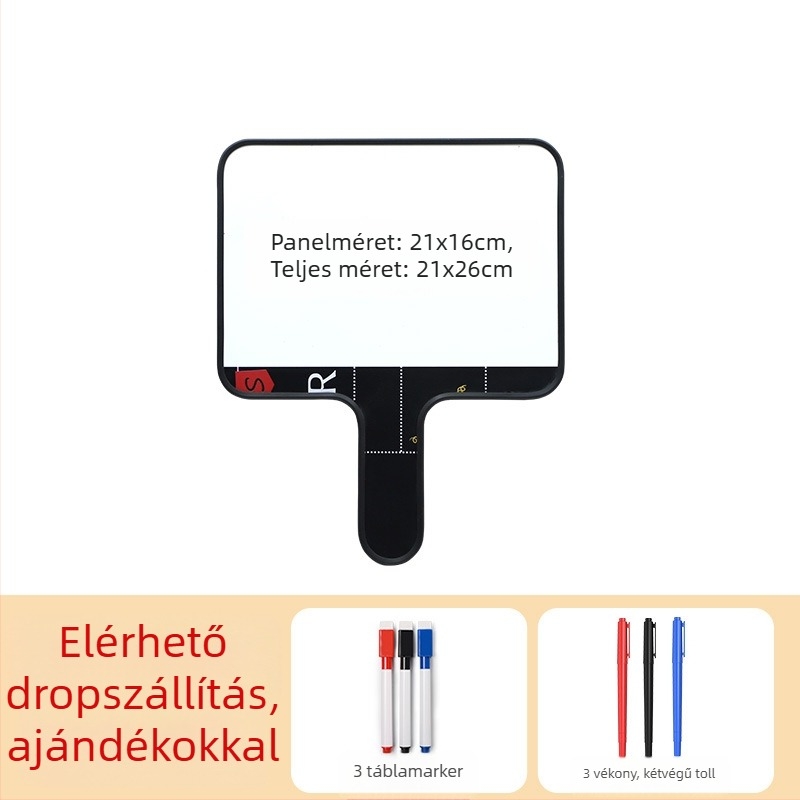 Mágneses, törölhető kézi fehér tábla élő közvetítésekhez – kétoldalas, mini írásos és jelölő tábla pontozóval