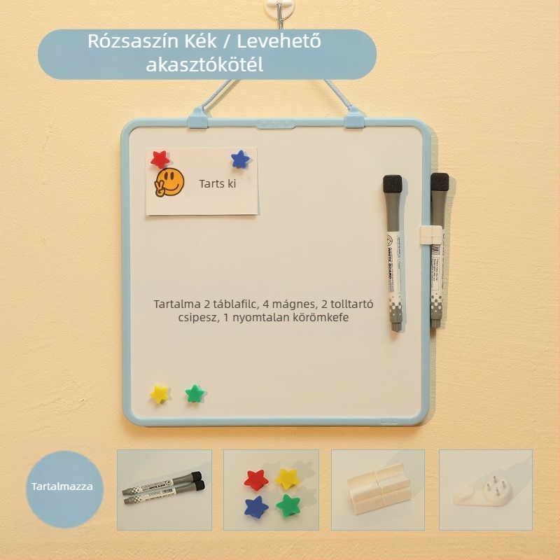 Funi színes mini fehér tábla kivehető nyakpánttal gyerekeknek, mágneses tanuló‑rajz tábla