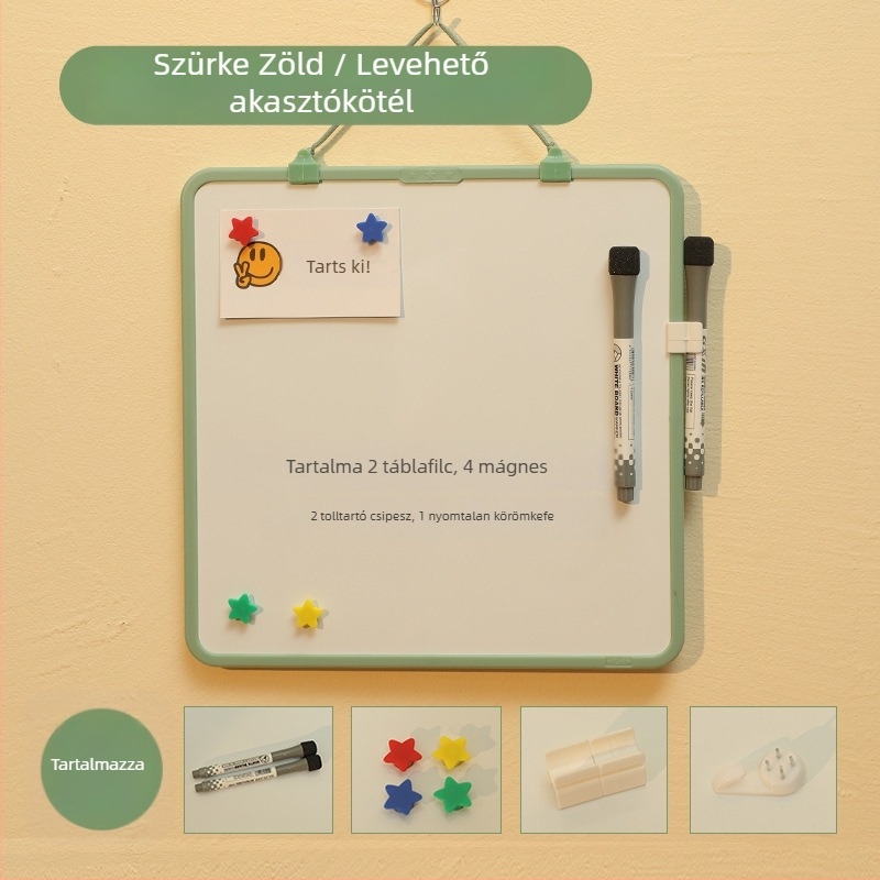 Funi színes mini fehér tábla kivehető nyakpánttal gyerekeknek, mágneses tanuló‑rajz tábla