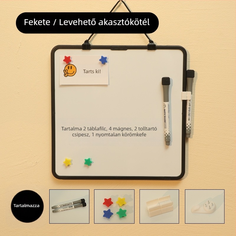 Funi színes mini fehér tábla kivehető nyakpánttal gyerekeknek, mágneses tanuló‑rajz tábla