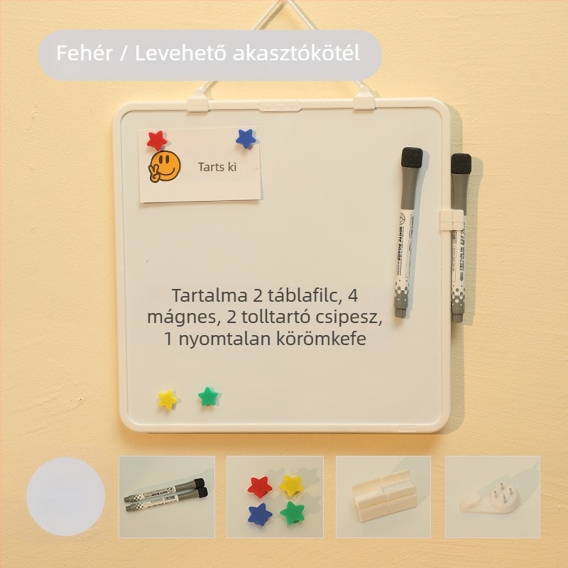 Funi színes mini fehér tábla kivehető nyakpánttal gyerekeknek, mágneses tanuló‑rajz tábla
