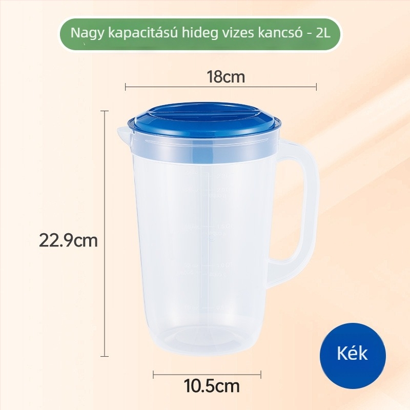 Nagy kapacitású élelmiszer-minőségű műanyag hidegvíz-kanna mérőskálával, háztartási használatra, virágteához